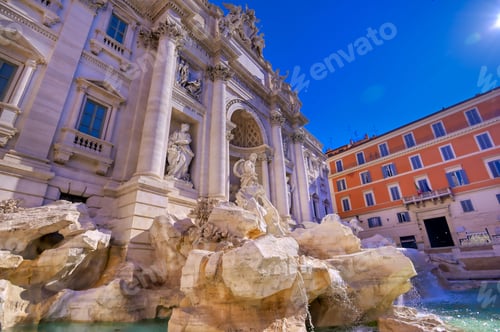 Preview: The Trevi Fountain Located In The Trevi District Of Rome, Italy,