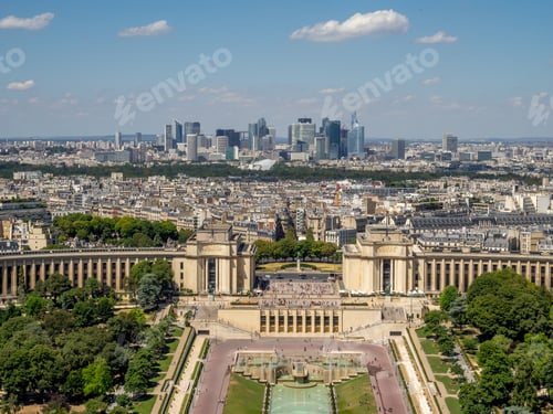 Preview: View From The Eiffel Tower Looking Towards Le Defense In Paris France.