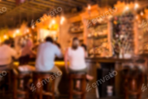 Preview: Defocused Blur Of Bar At Pub With People