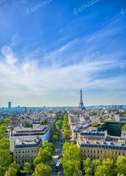 Preview: A View Of The Eiffel Tower And Paris, France From The Arc De Triomphe.