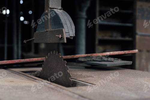 Preview: A Vintage And Rusted Saw Inside A Former And Abandoned Coal Breaker In Pennsylvania.