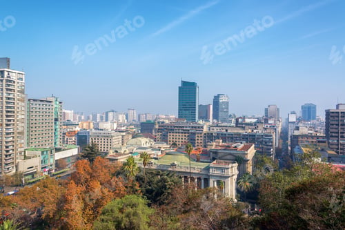 Preview: View Of Downtown Santiago, Chile As Seen From Santa Lucia Park