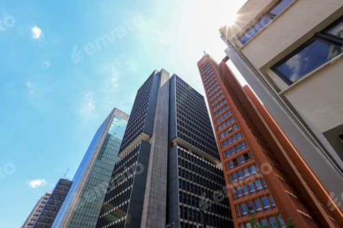 Visualização: Vista de edifícios na Avenida Paulista, São Paulo, Brasil