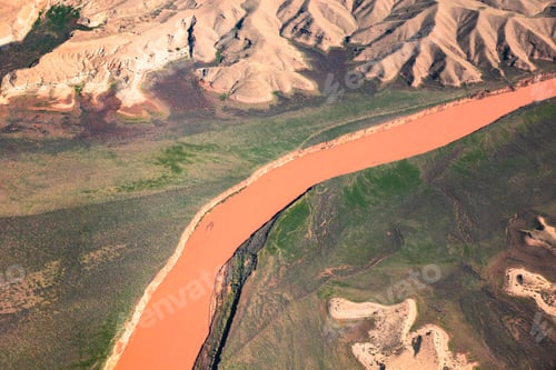 Preview: Aerial Photography Of Landform Over Arizona With Colorado River In View