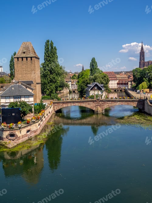 Preview: The Towers Of Ponts Couverts In Strasbourg. Strasbourg Is The Capital And Largest City Of The Grand