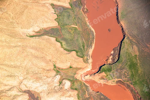 Preview: Aerial Photography Of Landform Over Arizona With Colorado River In View