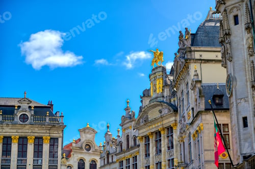 Buildings And Architecture In The Grand Place, Or Grote Markt, The Central Square Of Brussels