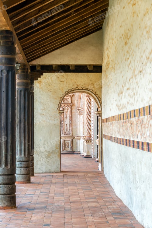 Preview: Corridor Running Down The Unesco World Heritage Jesuit Mission Of San Javier, Bolivia