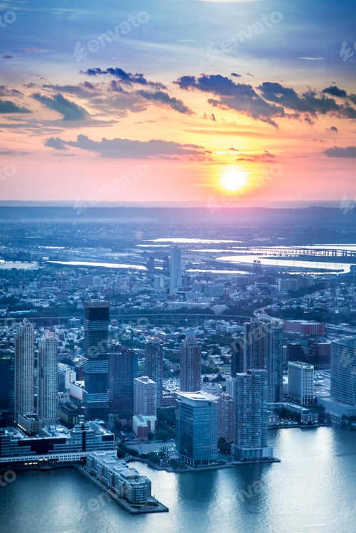 Preview: New Jersey Skyline With Sunset Over Jersey City