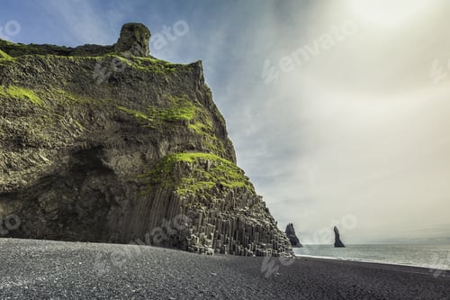 Preview: The Black Sand Beach Of Reynisfjara Near Vik, Iceland
