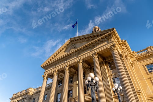 Preview: View Of The Alberta Legislature In Edmonton In The Early Evening