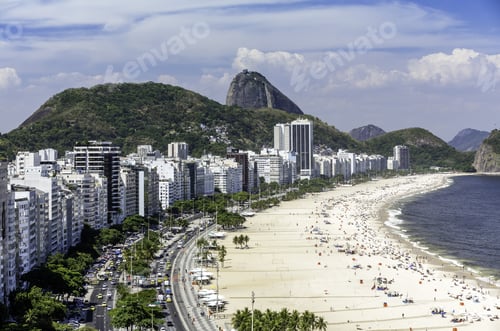 Preview: Rio De Janeiro, Brazil - Copacabana Beach With Sugar Loaf As Background