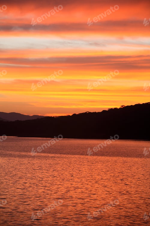 Preview: Beautiful Sunset Lake And Mountain