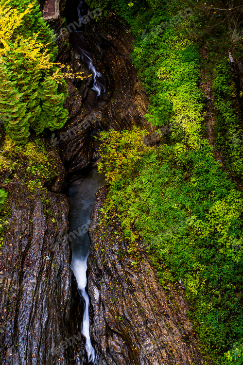 Preview: A Scenic, Autumn View Of The Whispering Falls At Watkins Glen State Park In Watkins Glen, New York.