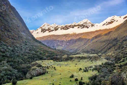 Preview: View A Valley And Andes Mountains In The Cordillera Blanca Near Huaraz, Peru