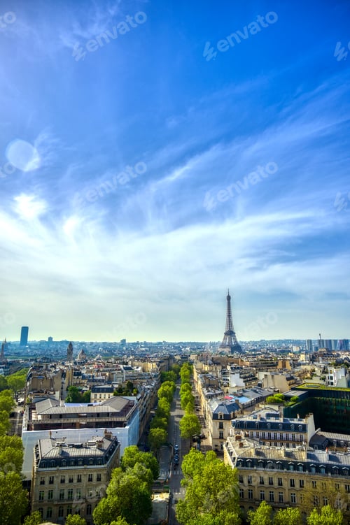 Preview: A View Of The Eiffel Tower And Paris, France From The Arc De Triomphe.