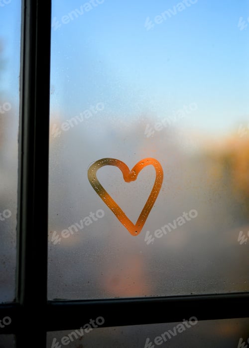 Preview: Heart Drawn On A Foggy Window.