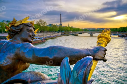 Preview: A View From The Pont Alexandre Iii Bridge That Spans The Seine River In Paris, France
