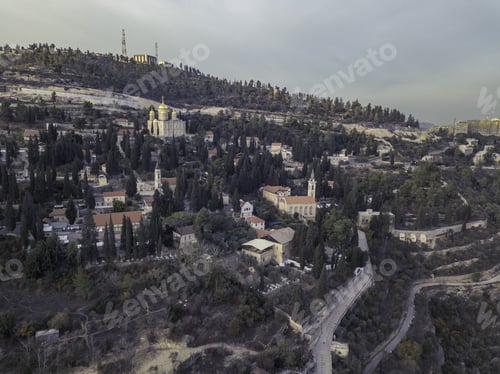Preview: Moscovia Gorny Monastery Church Buildings Golden, Forest Ein Karem, Jerusalem Israel Hadassah