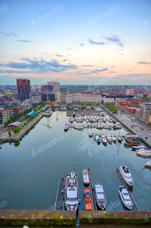 Preview: Aerial View Of The Port Of Antwerp In Antwerp, Belgium.