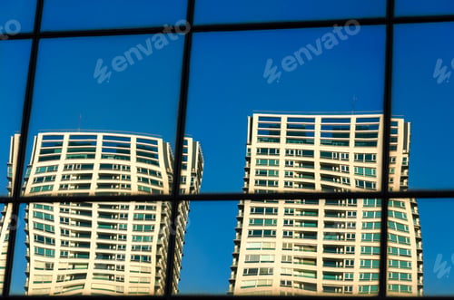 Preview: Two Skyscrapers Reflected In A Window In Buenos Aires