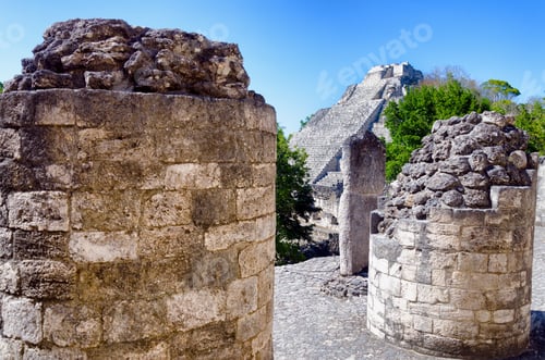 Preview: Ruins And View Of Becan City In Archeology Area, Campeche, Mexico