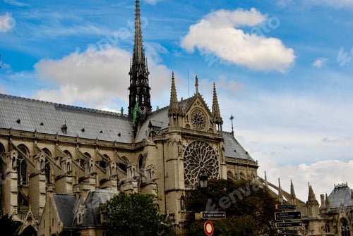 Preview: Lovely Panoramic View Of The Famous Notre-Dame De Paris Cathedral From A Ship On The River Seine.