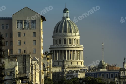 Preview: View Of Capitol In Havana At Sunset