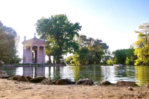 Preview: The Ruins Of Temple Of Aesculapius Located In The Gardens Of The Villa Borghese In Rome, Italy.