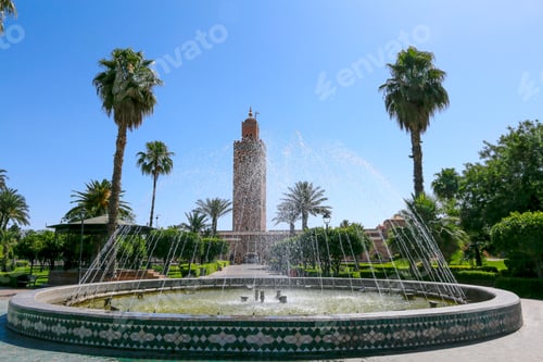 Preview: View Of Minaret Of Koutoubia Mosque, Marrakesh, Morocco, North Africa, Africa