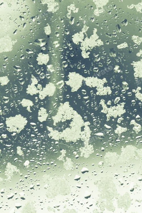 Preview: Toned Winter Window With Snow And Water Droplets