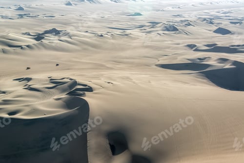 Preview: Sand Dune Landscape With Two Dune Buggies In Huacachina, Peru