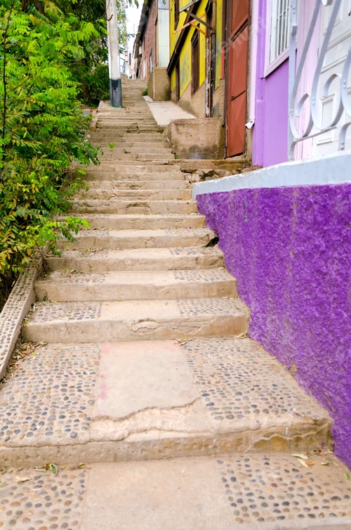 Preview: Bright Purple Encourages One To Scale The Hillside In Valparaiso, Chile