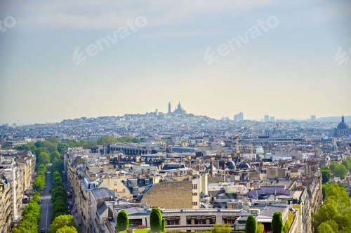 Preview: A View Of Paris, France From The Arc De Triomphe On A Sunny Day.