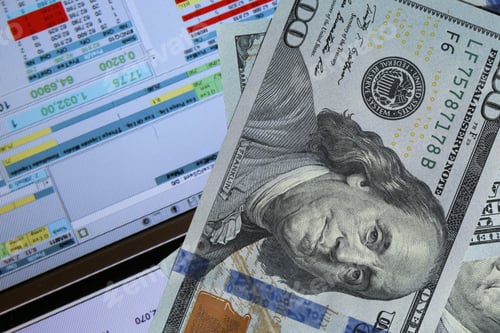 Preview: Stock Market Graph With Dollars Banknote