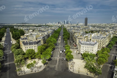 Preview: Aerial View Of Paris With Business District La Defence As Background, France