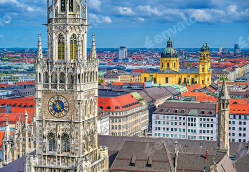 Preview: The New Town Hall Located In The Marienplatz In Munich, Germany