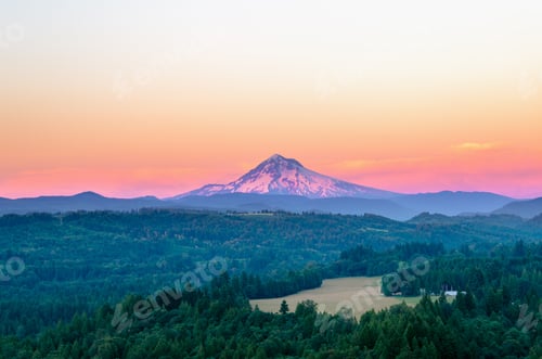 Preview: Mount Hood At Sunset With A Purple Glow