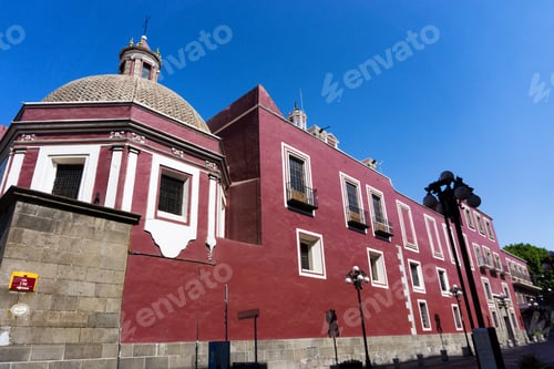 Preview: Red Colonial Buildings In Downtown Puebla, Mexico