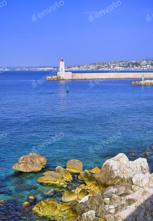 Preview: The Lighthouse At The Port Of Nice On The Mediterranean Sea At Nice, France Along The French
