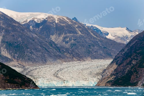 Preview: View Of Mountain, Sea And Glacier Near Juneau, Alaska, Usa