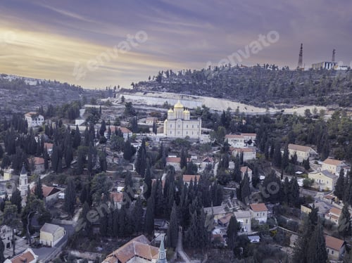 Preview: Moscovia Gorny Monastery Church Buildings Golden, Forest Ein Karem, Jerusalem Israel Hadassah
