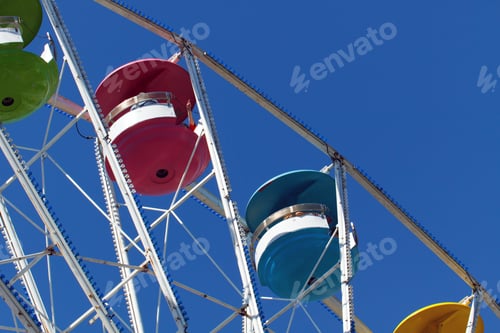 Preview: Color Dslr Picture Of Multi-Colored Ferris Wheel At An Amusment Park And State Fair Against A