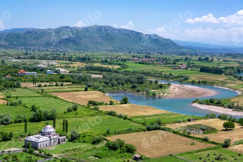 Preview: Lead Mosque With Lush Green Fields In Shkoder, Albania