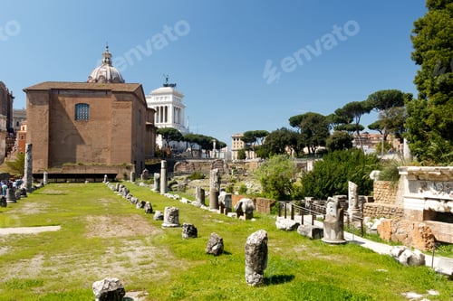 Preview: Forum In Rome With A Blue Sky Background