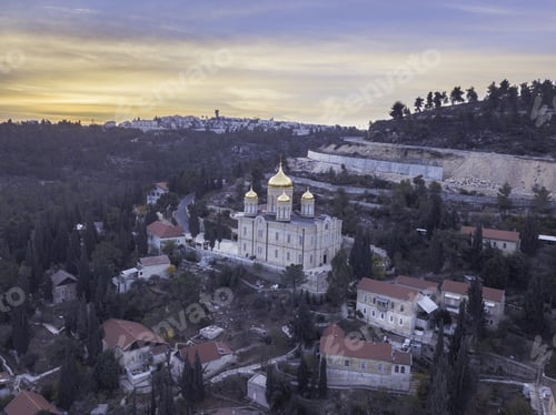 Preview: Moscovia Gorny Monastery Church Buildings Golden, Forest Ein Karem, Jerusalem Israel Hadassah