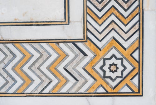 Preview: Design Of Precious Stones On The Marble Walls Of Taj Mahal, Agra, India