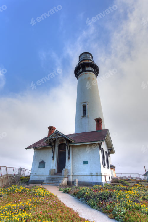 Preview: Pigeon Point Lighthouse In San Francisco Bay, California.