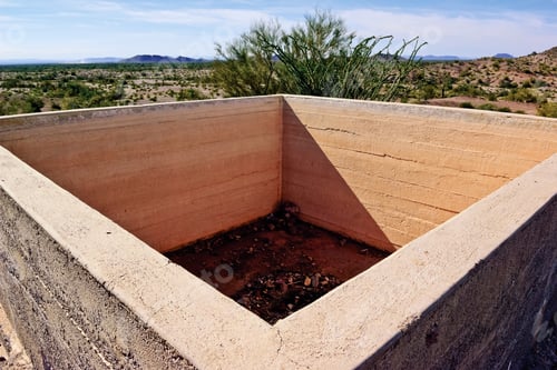Preview: The Remains Of An Old Concrete Cistern In The Ghost Town Of Sundad Arizona. Sundad Began In The