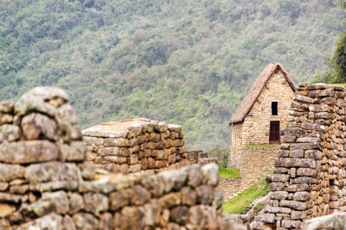 Preview: View Of A Building With An Intact Roof At The Ruins Of Machu Picchu, Peru
